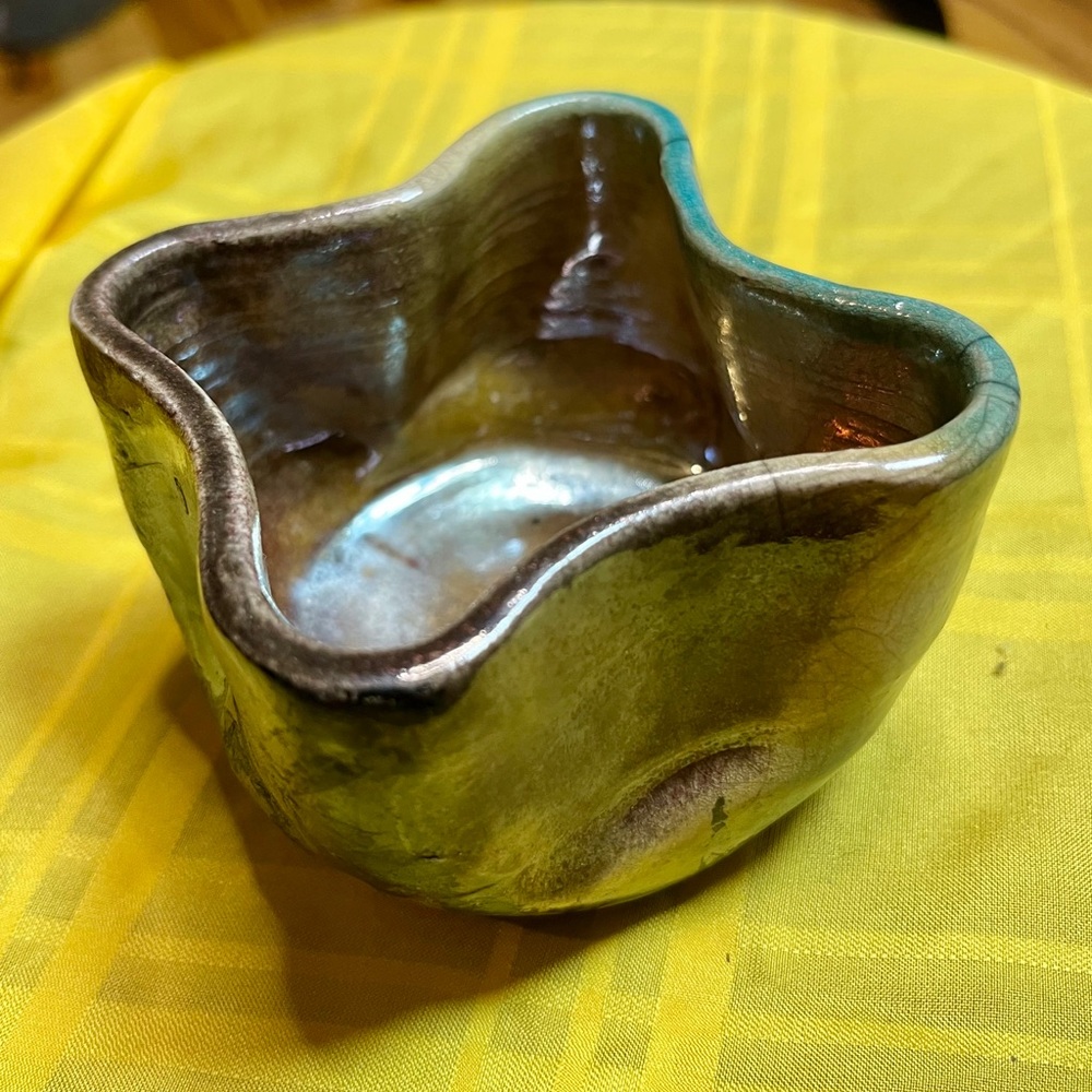 Ceramic wheel thrown altered bowl